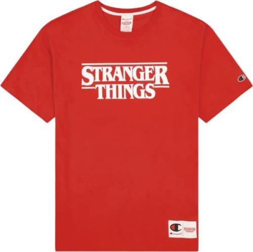 Champion Crewneck Tshirt Mand Red Kortærmede T-shirts Str L - Bomuld h...