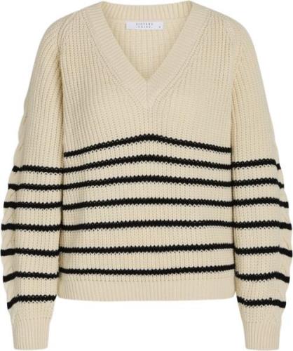 SisterS Point Mibav. Strip Kvinde Cream /Black Sweaters Str L - hos Ma...