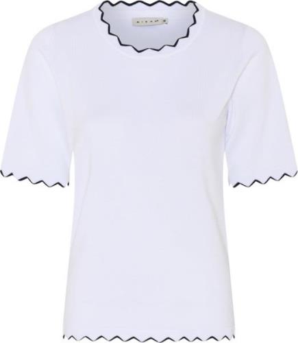 Micha Bbtshirt_ Bbviscoseknitw. Edge Kvinde Brigh.Whit Kortærmede T-sh...