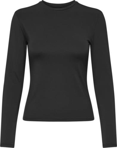 ONLY Onlea L/S TOP Oneck JRS Kvinde Sort Langærmede T-shirts Regular F...