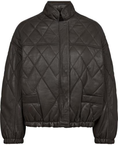 MDK Mdk6608 Dana Dana Disco Quilt 100% Leather Jacket - Grey Kvinde Wa...