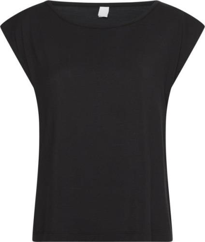 Calvin Klein S/S Wide Neck Kvinde Ub1 Toppe Str L - hos Magasin