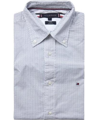 Tommy Hilfiger Core Flex Mini GEO PRT RF Shirt Mand White / Carbon Nav...