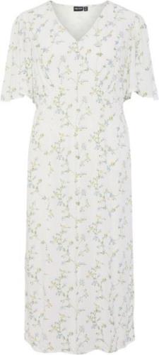 Pieces Pckary SS Vneck Midi Dress BC Kvinde Cloud Dancer/flower Field ...