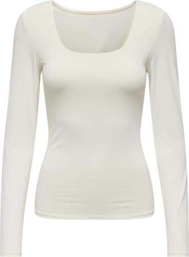 ONLY Onlea L/S 2way Deep Neck TOP JRS Kvinde Hvid Langærmede T-shirts ...