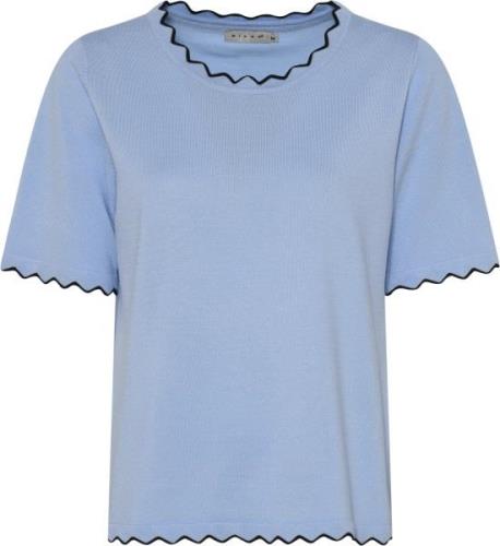 Micha Bbtshirt_ Bbviscoseknitw. Edge Kvinde Skywayblue Kortærmede T-sh...