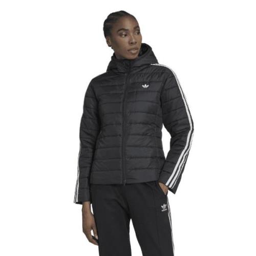 adidas Hooded Slim Jacket Kvinde Sort Overgangsjakker Slim Fit Str 40 ...