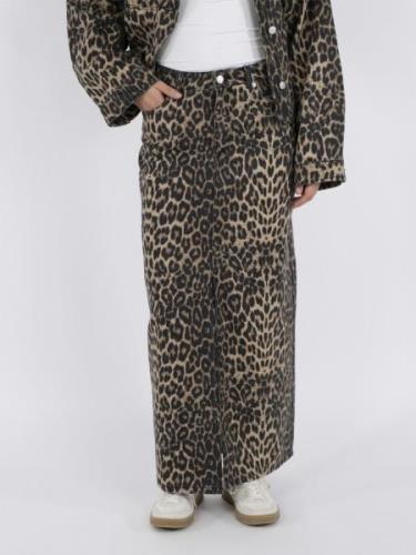 Neo Noir Frankie Leopard Skirt Kvinde Leopard Maxi Nederdele Str 40 - ...