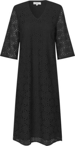 Rosemunde Lace Caftan Kvinde Sort Midi Kjoler Str 40 - hos Magasin