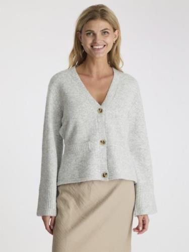 Neo Noir Pixie Knit Cardigan Kvinde Light Grey Melange Cardigans Str 4...