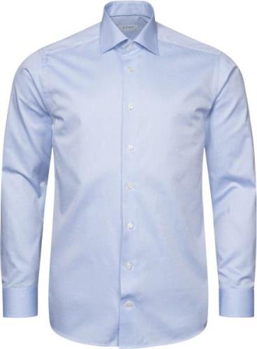 ETON Slim Fit Blue Semi Solid Signature Dobby Shirt Mand Blå Langærmed...