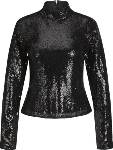 JJXX Jxisla Sequin LS TOP WVN Kvinde Sort Langærmede T-shirts Str L - ...