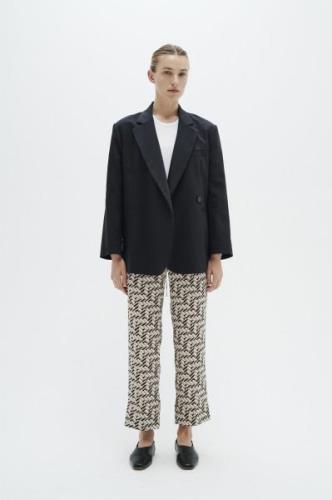 InWear Qaileyiw Pant Kvinde Geometric Lines Bukser Med Lige Ben Regula...