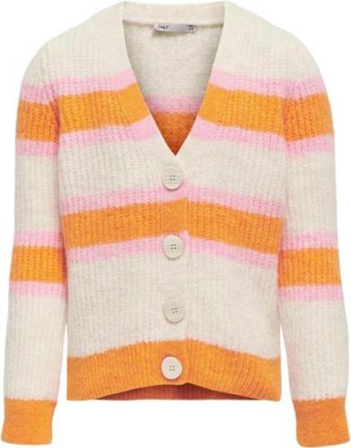 ONLY Kogethel L/S Cardigan KNT Kvinde Birch/apricot/begonia Pink Toppe...