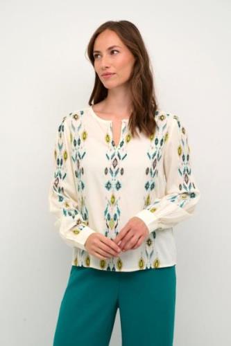 Cream Crpolly Blouse Kvinde Floral Green Langærmede Bluser Str 36 - ho...