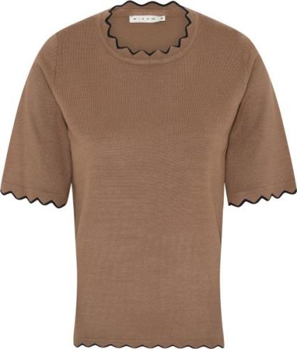 Micha Bbtshirt_ Bbviscoseknitw. Edge Kvinde Cognac Kortærmede T-shirts...