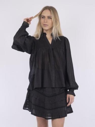 Neo Noir Jill S Voile Blouse Kvinde Black Langærmede Bluser Str 40 - h...