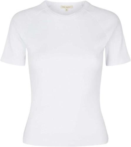 esmé studios Esblossom SS Oneck Rib T-shirt Kvinde White Kortærmede T-...