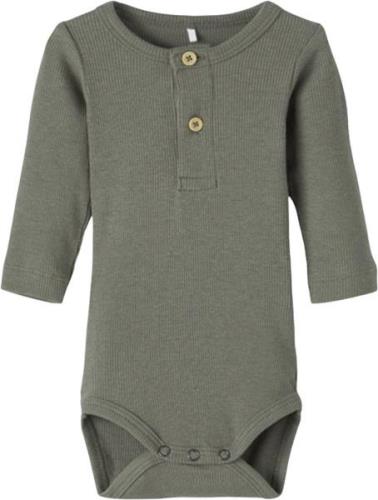 Name It Nbmkab LS Body Noos Str 92 - Dusty Olive/melange Langærmede Bo...