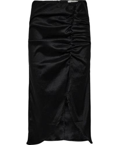 Object Objanya HW Wrinkle Skirt A VIP 23 Kvinde Black Midi Nederdele S...