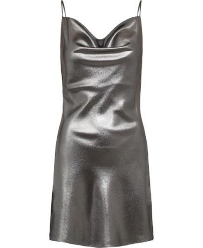 ROTATE Birger Christensen Metallic Mini Slip Dress Kvinde Silver Korte...