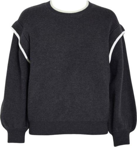 Minus Jayla Knit Pullover Kvinde Nine Iron Gray Sweaters Str L - hos M...