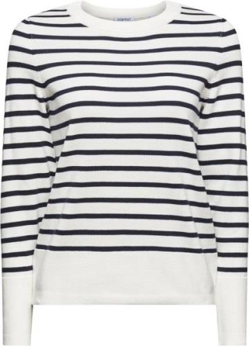 Esprit CO Crew Stripe Kvinde Off White 2 Sweaters Str L - hos Magasin