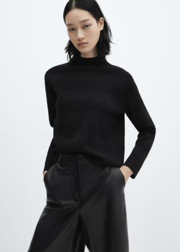 MANGO High Collar Sweater Kvinde Black Sweaters Str L - hos Magasin