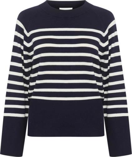 My Essential Wardrobe Zekemw Knit Pullover Kvinde Navy W. Off White St...