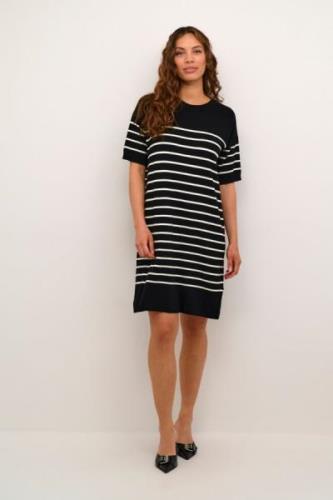 Kaffe Kalizza Narrow Stripe Dress Kvinde Black/ Turtle Dove Stripe Kor...