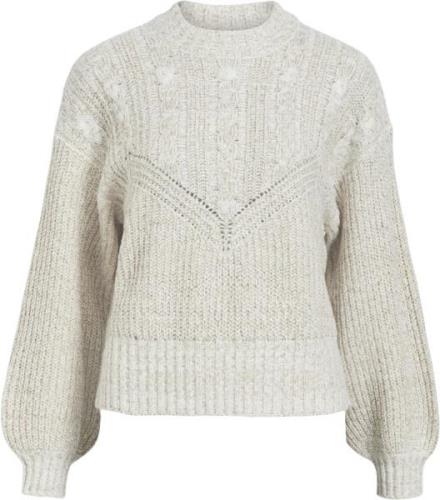 Object Objnova Stella Cable Knit Pullover Kvinde Humus/melange Sweater...