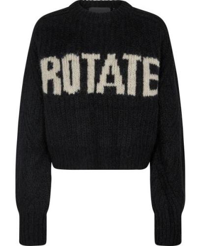 ROTATE Birger Christensen Sweater Knit Kvinde Black W. Turtledove Logo...