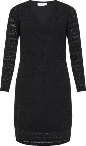 Evoked Vila Vichikka Vneck L/S Dress/cur - NOO Kvinde Black Korte Kjol...