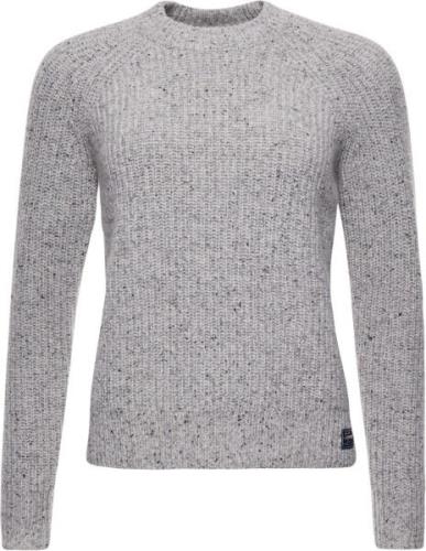 Superdry Tweed RIB Crew Kvinde Dove Grey Twist Sweaters Str L - hos Ma...