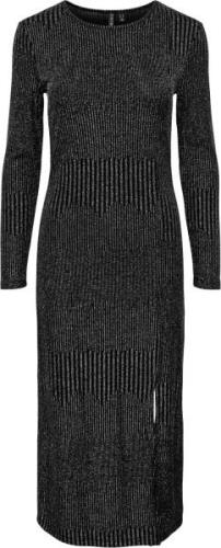 Pieces Pcmary LS NEW Midi Dress Kvinde Sort Midi Kjoler Str S - hos Ma...