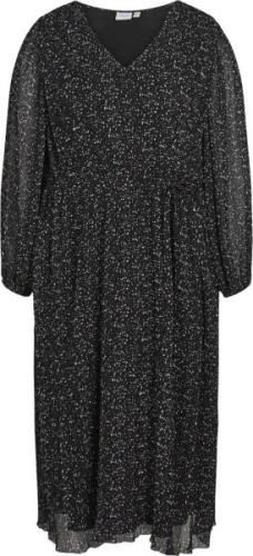 Evoked Vila Vidaliana L/S Vneck Midi Dress/cur Kvinde Black/dots Midi ...