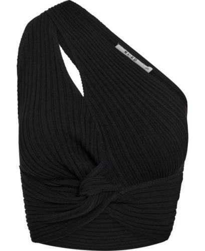 NA-KD Fine Knitted Wrap Detail Top Kvinde Black Tanktoppe Str S - hos ...