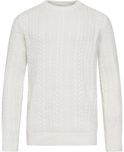 McNeal Cable Knit Mand Offwhite Sweaters Str L - Bomuld hos Magasin