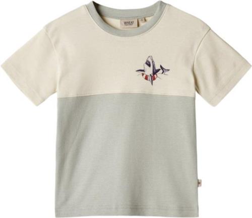 Wheat Tshirt Oliver Str 3 år / 98 cm - Sea Mist Kortærmede T-shirts Bo...