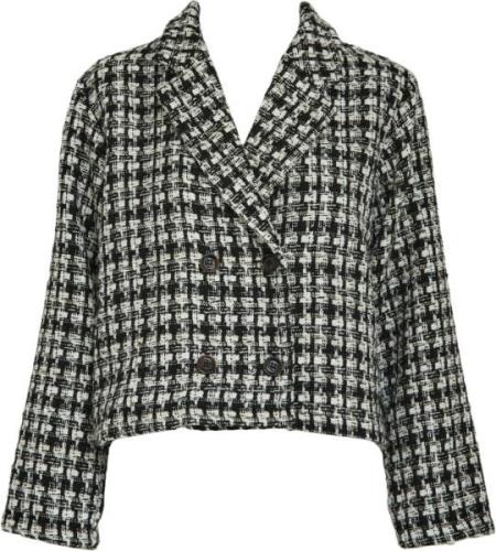 Minus Renete Short Jacket Kvinde Black Checked Overgangsjakker Str 40 ...