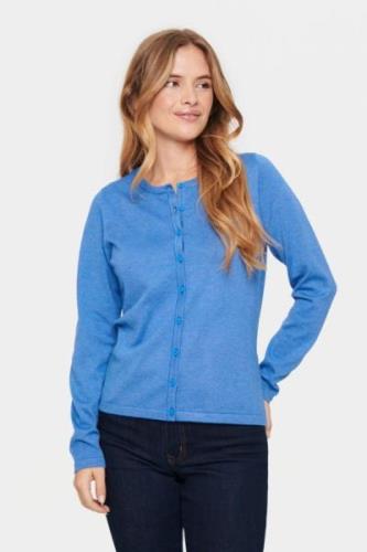 Saint Tropez A8661, Milasz Rneck Cardigan Kvinde Dutch Blue Melange Ca...