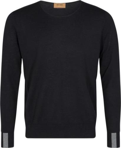 Mos Mosh Gallery Adam Supima Oneck Knit Mand Black Sweaters Str L - Bo...