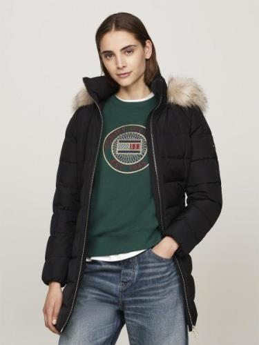 Tommy Hilfiger Heritage Down Tyra Coat With FUR Kvinde Black Vinterjak...