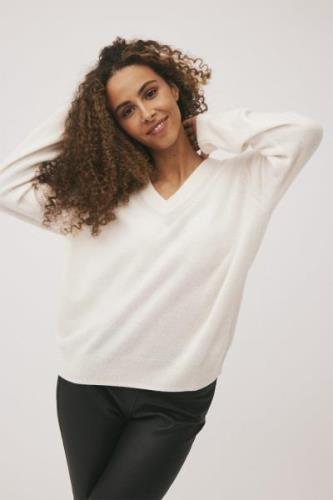 Magasin Mabel 10 100% Cashmere Kvinde Off White Sweaters Str L Cashmer...