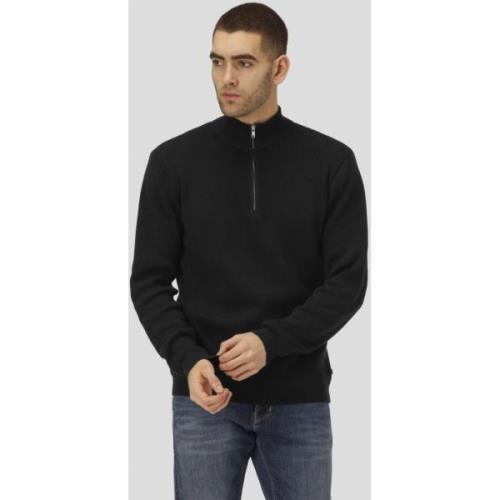 Clean Cut Copenhagen Mario Half Zip Mand Black Cardigans Str S - Bomul...