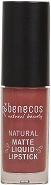 Benecos Liquid Lipstick Rosewood Romance 5 ml - Flydende hos Magasin