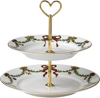 Royal Copenhagen Stjerne Riflet Jul 23 cm. Etagere Hvid, Multi Str H: ...