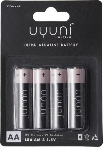 Uyuni AA Battery, 1,5V, 2300mah 4 Pack Black/pink - Led Stearinlys hos...