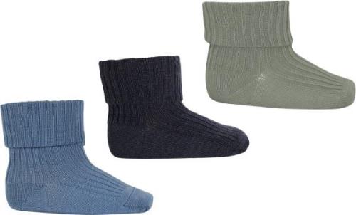 mpKids Wool rib Baby Socks 3-pack Str 25/28 - Brun Strømper Uld hos Ma...