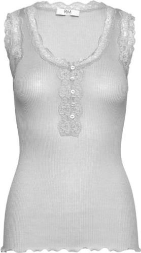 RM by Rosemunde Rmwbalta Modal SL Lace Placket top Kvinde Pale Grey To...